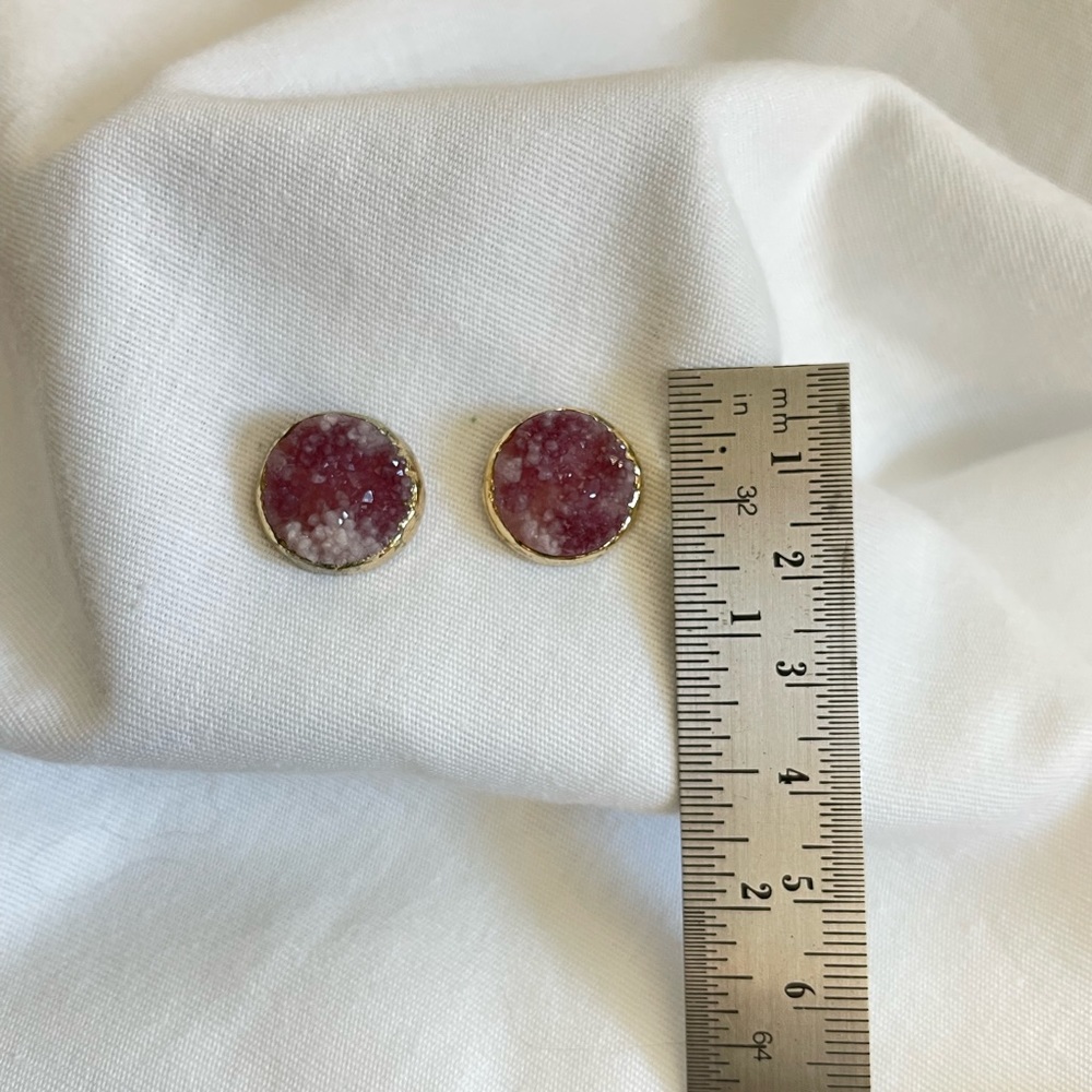 Purple Druzy Earrings